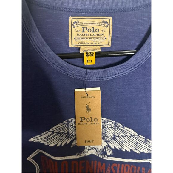 NWT Polo Denim & Supply Ralph Lauren Eagle Graphic T-Shirt Distressed Men's L - Picture 3 of 4